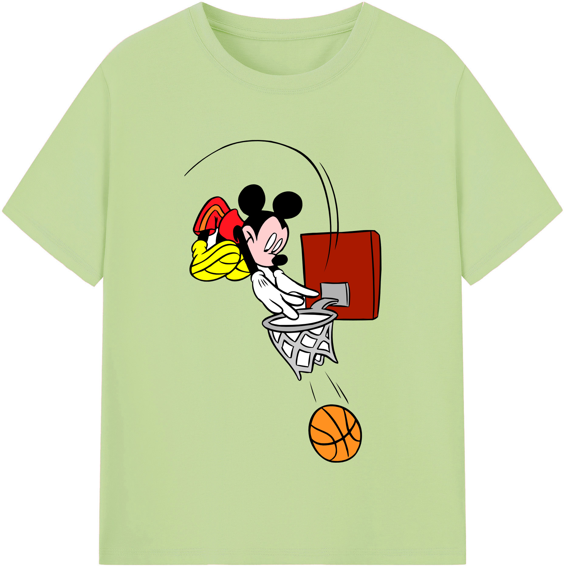 （画像用） ミッキーマウス Mickey Mouse 綿100％半袖Tシャツ（フロントプリント）